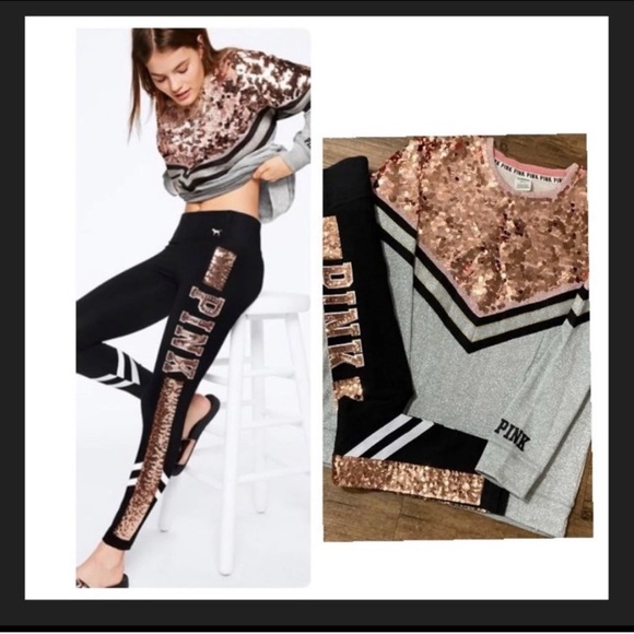VS PINK ROSE GOLD BLING OUTFITSET S